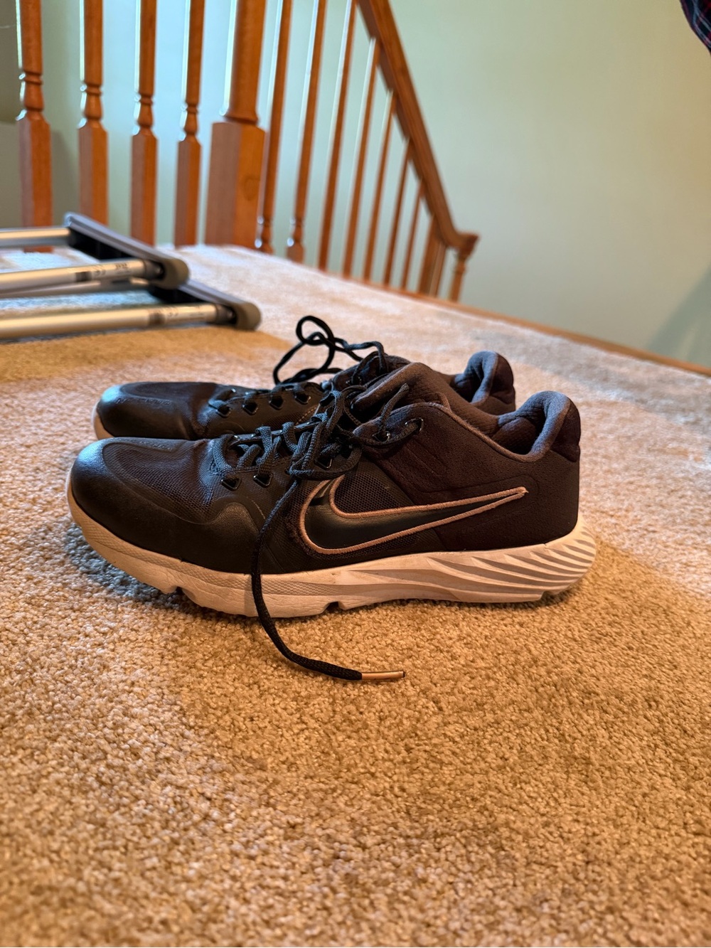 Nike Black Turf Shoes with White Sole